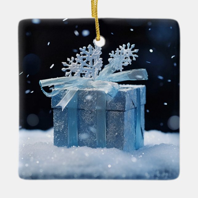 Snowflake Julklapp Julgransprydnad Keramik (Framsida)