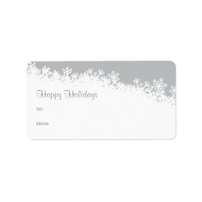Snowflake Kant Helgdag Gift-etikett Adressetikett (Framsidan)