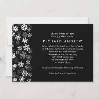 Snowflake Kant Pub Mitzvah Inbjudningar