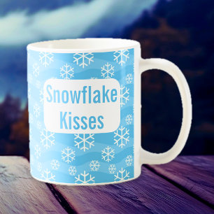 Snowflake kisses blå vintertid helgdag mugg