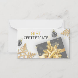 Snowflake-kort för Guld, julklapp i Boll Placeringskort