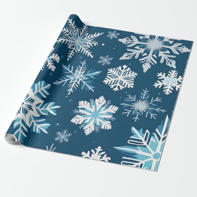 snowflake-kristaller som omsluter pappra presentpapper (Utrullad)