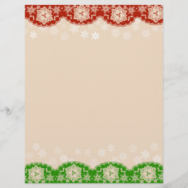 Snowflake Lace Christmas Garland Stationery Brevhuvud