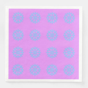 Snowflake Light Blue Winter Festive Mönster Lilac Pappersservett