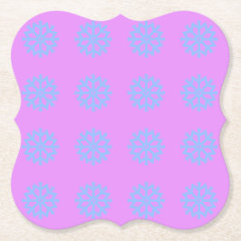 Snowflake Light Blue Winter Festive Mönster Lilac Underlägg Papper