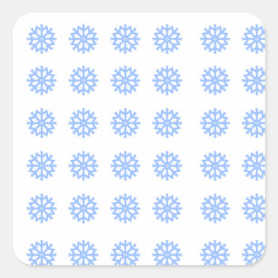 Snowflake Light Blue Winter Mönster Fyrkantigt Klistermärke