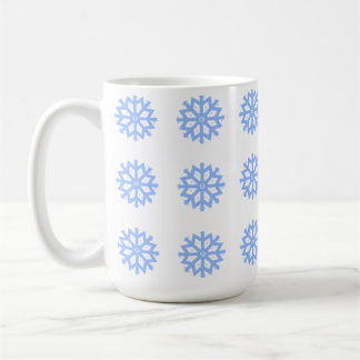 Snowflake Light Blue Winter Mönster Kaffemugg
