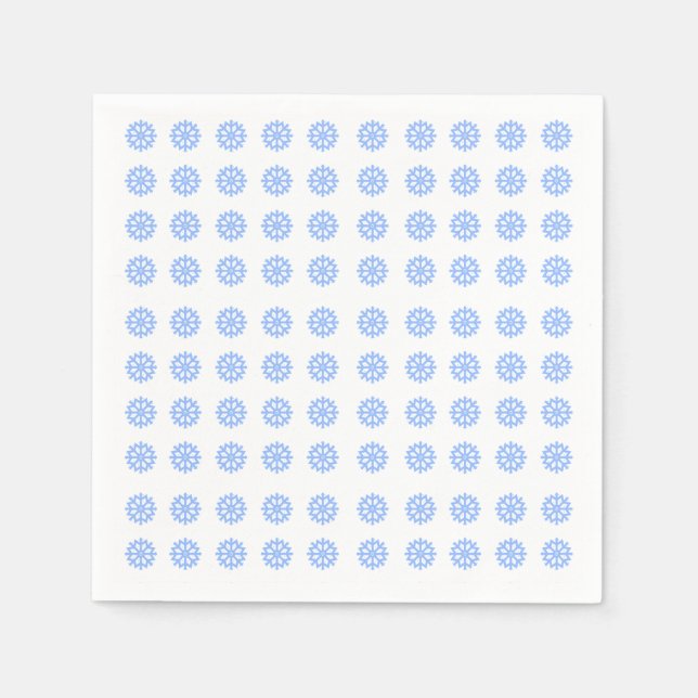 Snowflake Light Blue Winter Mönster Pappersservett (Framsidan)