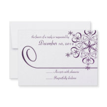Snowflake Lila Elegance Responcard