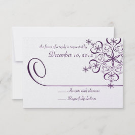 Snowflake Lila Elegance Responcard OSA Kort