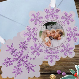 Snowflake Lila Glam Cute Family Foto jul