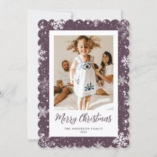 Snowflake Lila Photo God jul Card Julkort