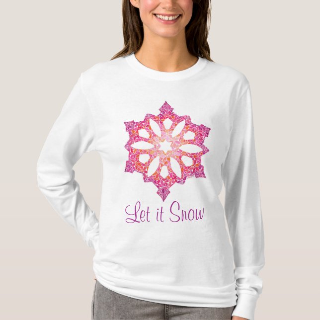Snowflake Long Sleased Shirt T Shirt (Framsida)