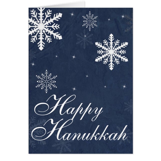 Snowflake Lycklig Hanukkah Helgdag Card Hälsningskort (Framsidan)
