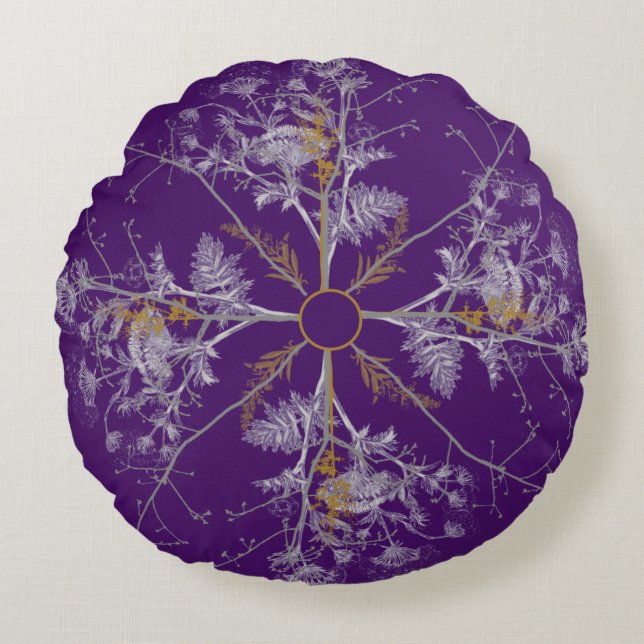 Snowflake Made of Träd Rund Kudde (Framsidan)