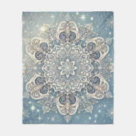 Snowflake Mandala i Frosty Hues 3 Fleecefilt
