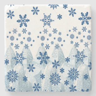 Snowflake Marble Stone Underlägg jul