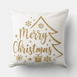 Snowflake Merry Christmas Throw Pillow Kudde