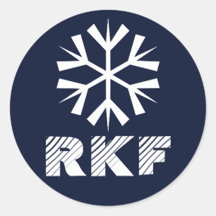 Snowflake Monogram-julfester Runt Klistermärke