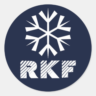 Snowflake Monogram-julfester Runt Klistermärke