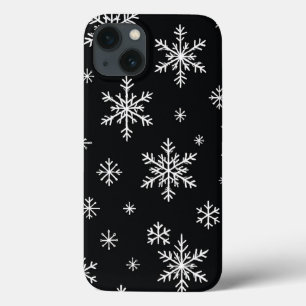 Snowflake Mönster Black-telefonväska