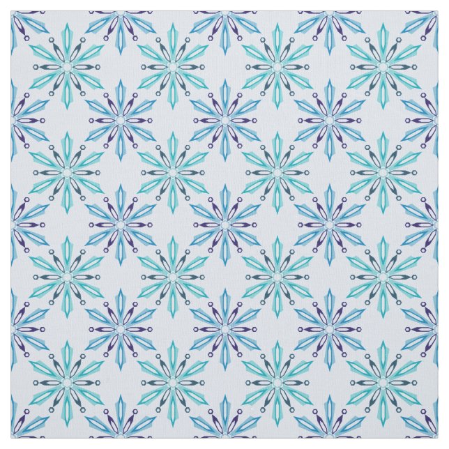 Snowflake Mönster Isig Winter Färg Tyg (Provkarta)