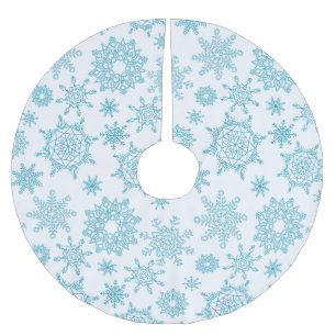 Snowflake Mönster Julgransmatta Borstad Polyester