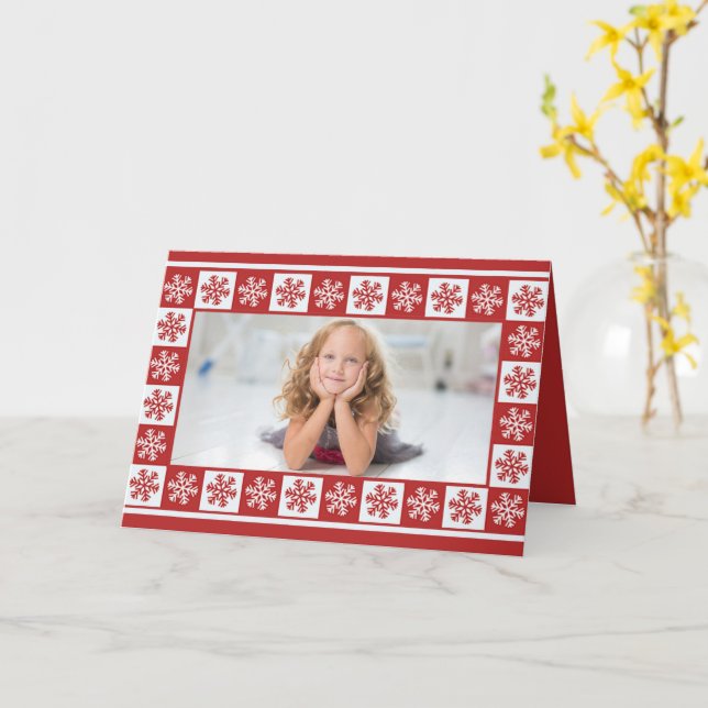 Snowflake Mönster-jullkort Kort (Gul blomma)