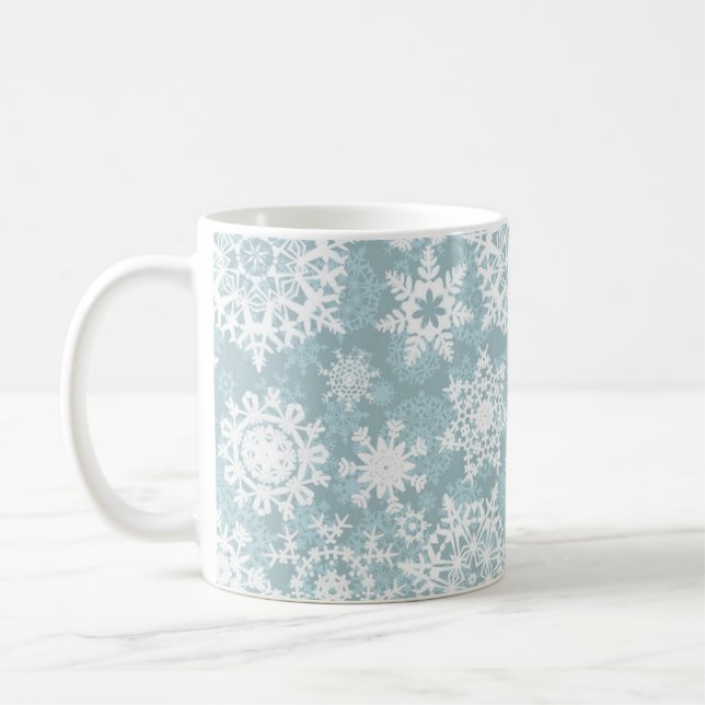 Snowflake mönster kaffemugg (Vänster)