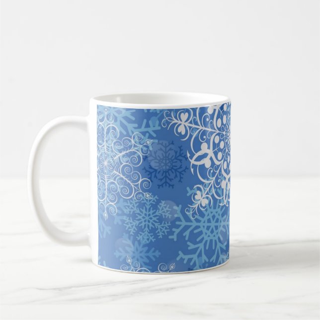 Snowflake mönster kaffemugg (Vänster)