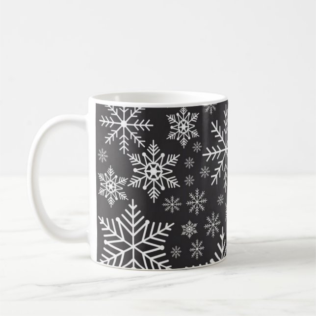 Snowflake mönster kaffemugg (Vänster)