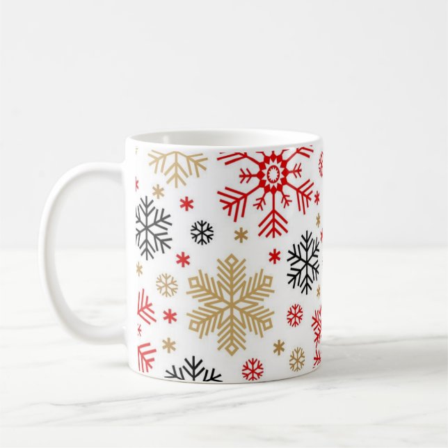 Snowflake mönster kaffemugg (Vänster)