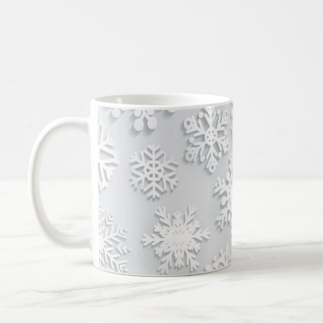 Snowflake mönster kaffemugg (Vänster)
