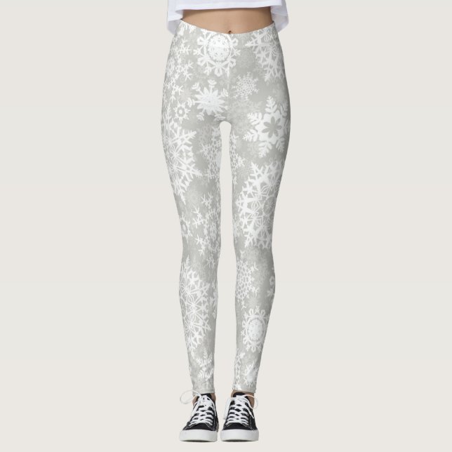 Snowflake mönster leggings (Framsida)