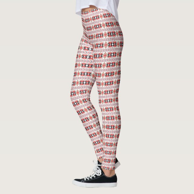 Snowflake Mönster Leggings (Vänster)