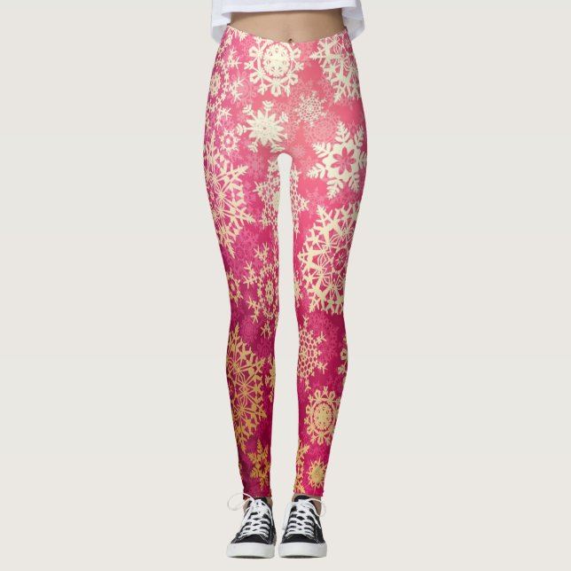Snowflake mönster leggings (Framsida)