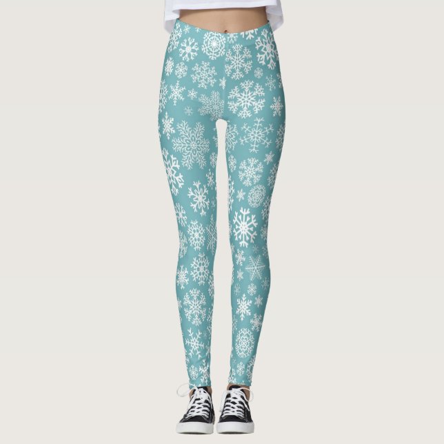 Snowflake mönster leggings (Framsida)