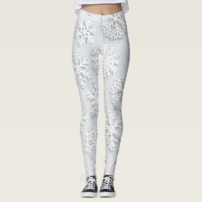 Snowflake mönster leggings (Framsida)