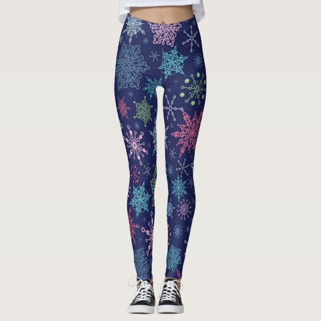 Snowflake mönster leggings (Framsida)