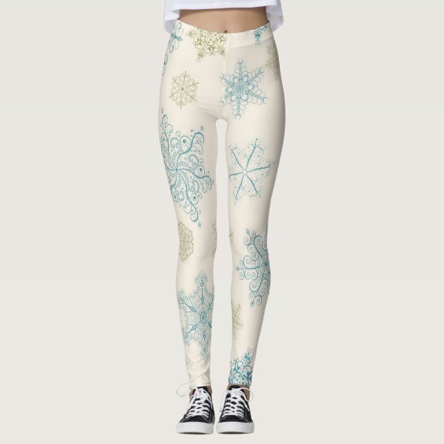 Snowflake mönster leggings (Framsida)