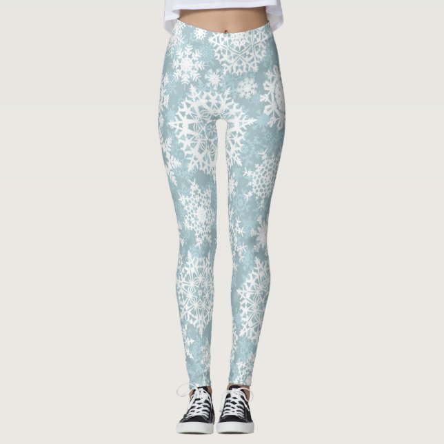 Snowflake mönster leggings (Framsida)