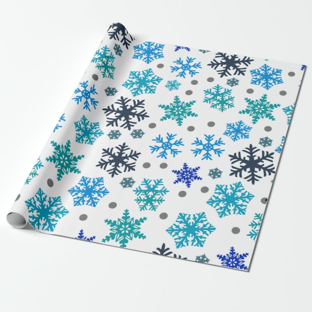 Snowflake Mönster Presentpapper (Utrullad)