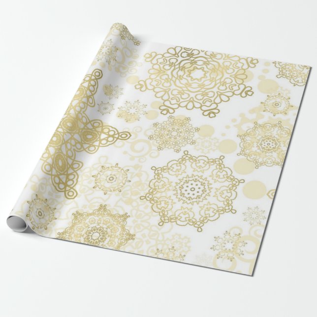 Snowflake mönster presentpapper (Utrullad)