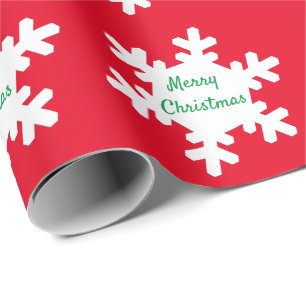 Snowflake Mönster Red Grönt White God jul Presentpapper