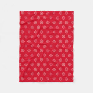 Snowflake Mönster Red-jul Fleecefilt