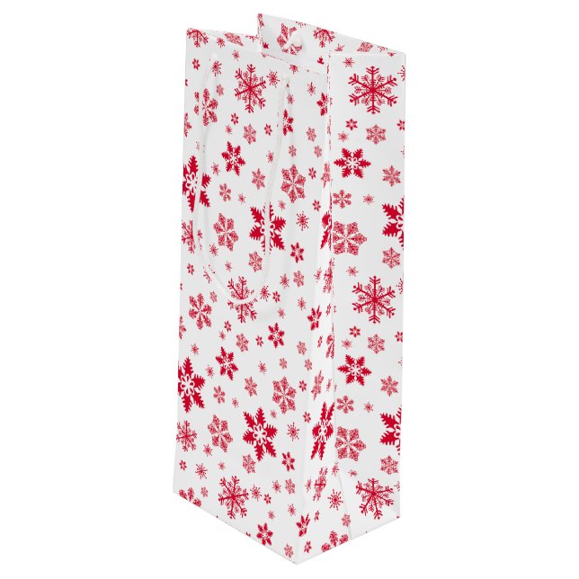 Snowflake Mönster, Red Snöflingor, Snö, White (Baksidan Vinklad)