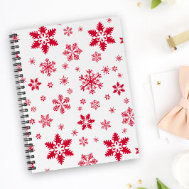 Snowflake Mönster, Red Snöflingor, Snö, White Anteckningsbok