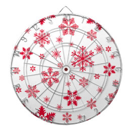 Snowflake Mönster, Red Snöflingor, Snö, White Darttavla