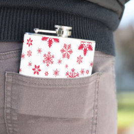 Snowflake Mönster, Red Snöflingor, Snö, White Fickplunta