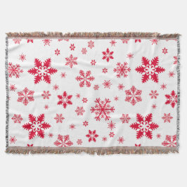 Snowflake Mönster, Red Snöflingor, Snö, White Filt